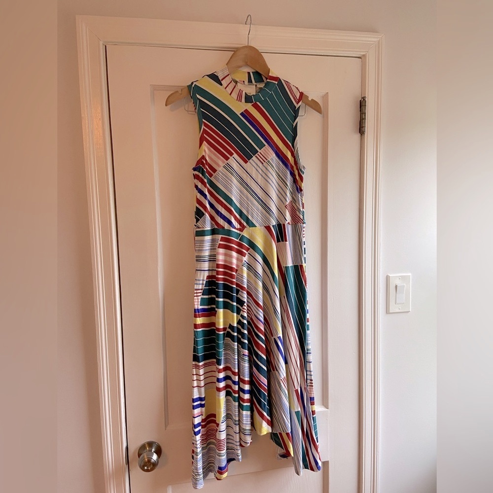 Anthropologie Geometric Sleeveless Midi Dress Small